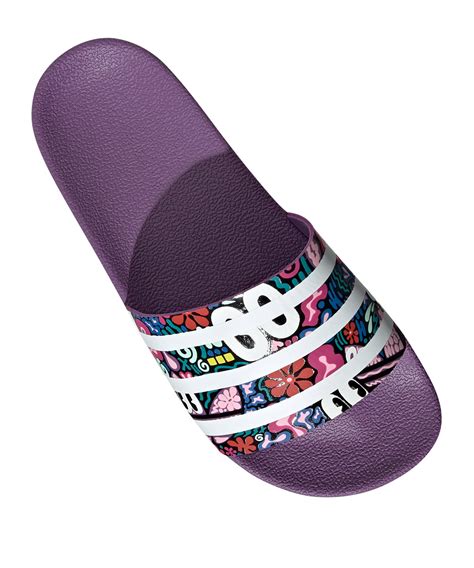 adidas adilette slipper für damen lila-schwarz-mehrfarbig|Adiletten für Damen .